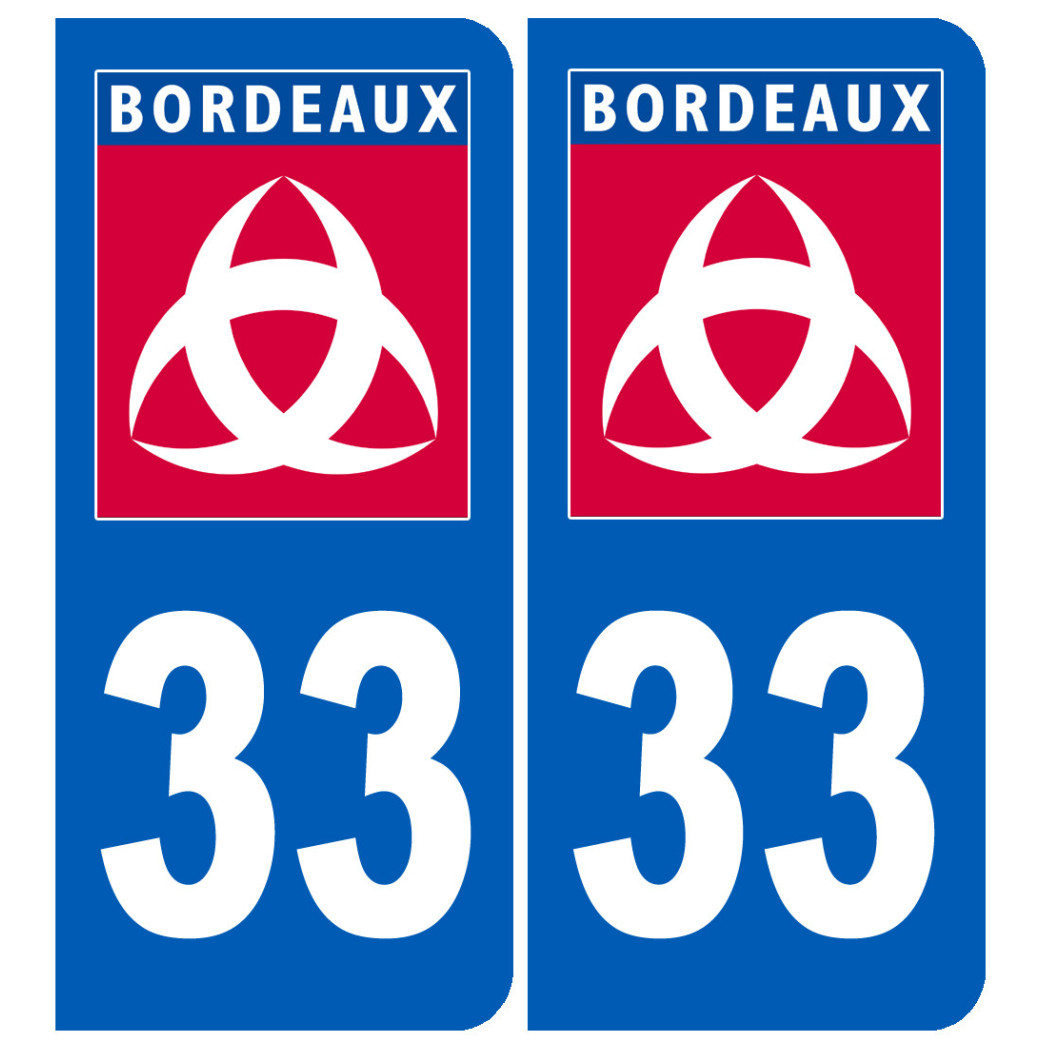 immatriculation 33 Bordeaux - Sticker/autocollant
