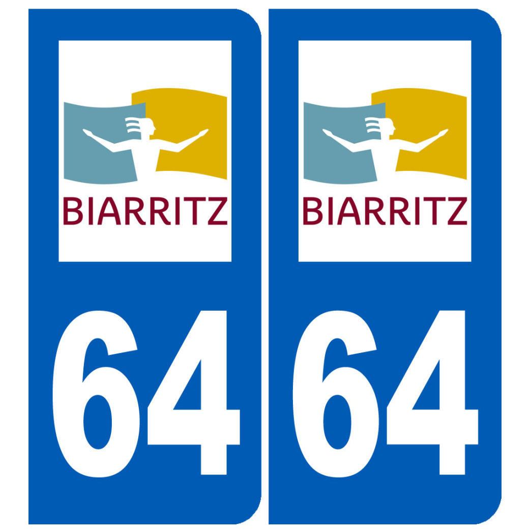 immatriculation 64 Biarritz - Sticker/autocollant