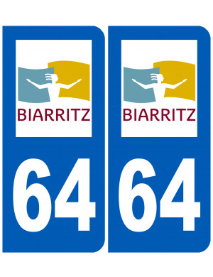 immatriculation 64 Biarritz - Sticker/autocollant