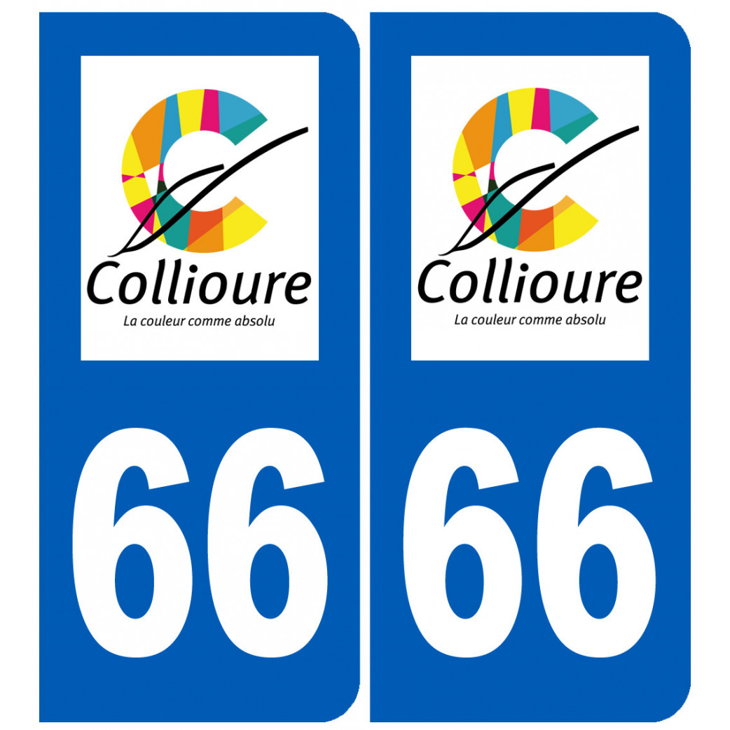 immatriculation 66 Collioure - Sticker/autocollant