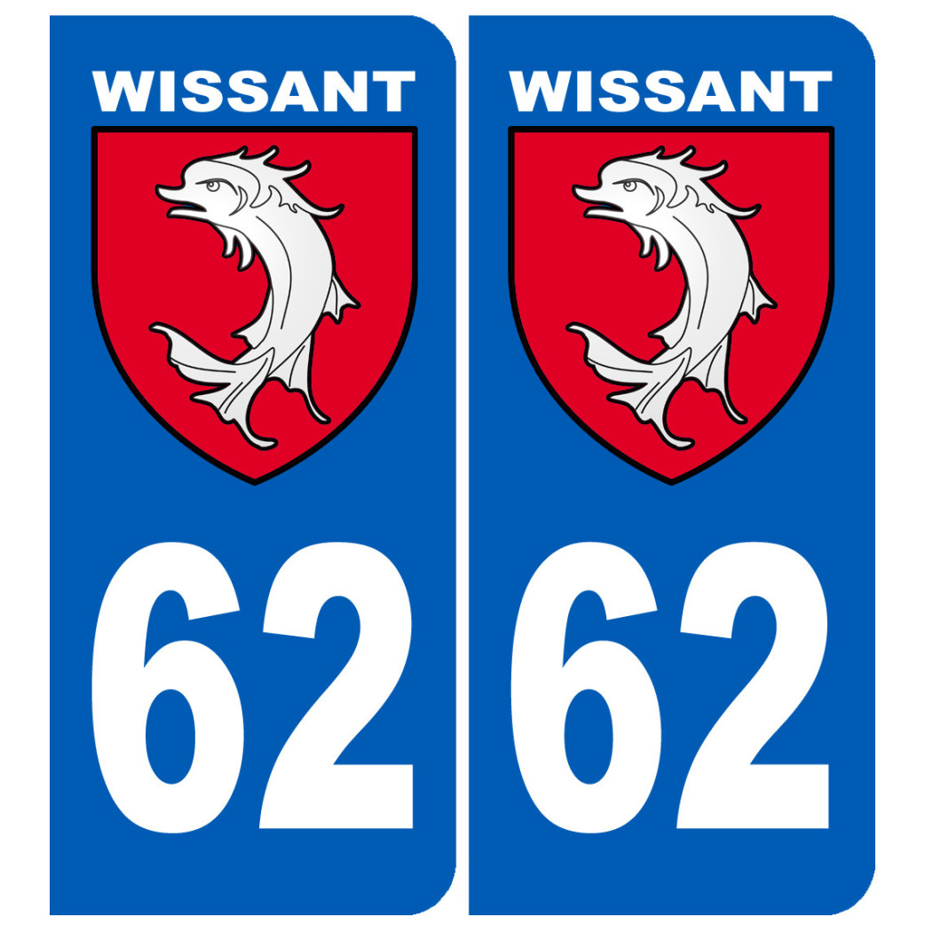immatriculation 62 Wissant - Sticker/autocollant
