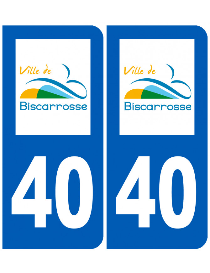 immatriculation 40 Biscarrosse - Sticker/autocollant immatriculation 40 Biscarrosse - Sticker/autocollant