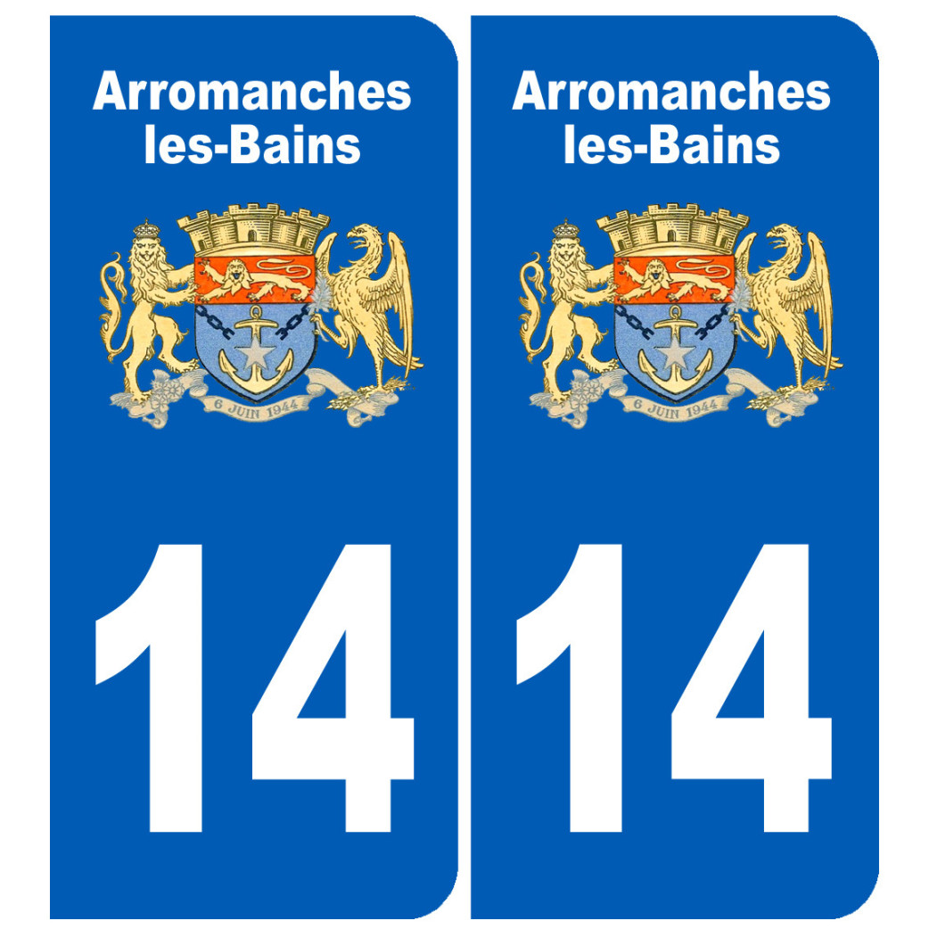 immatriculation 14 Arromanches-les-Bains - Sticker/autocollant