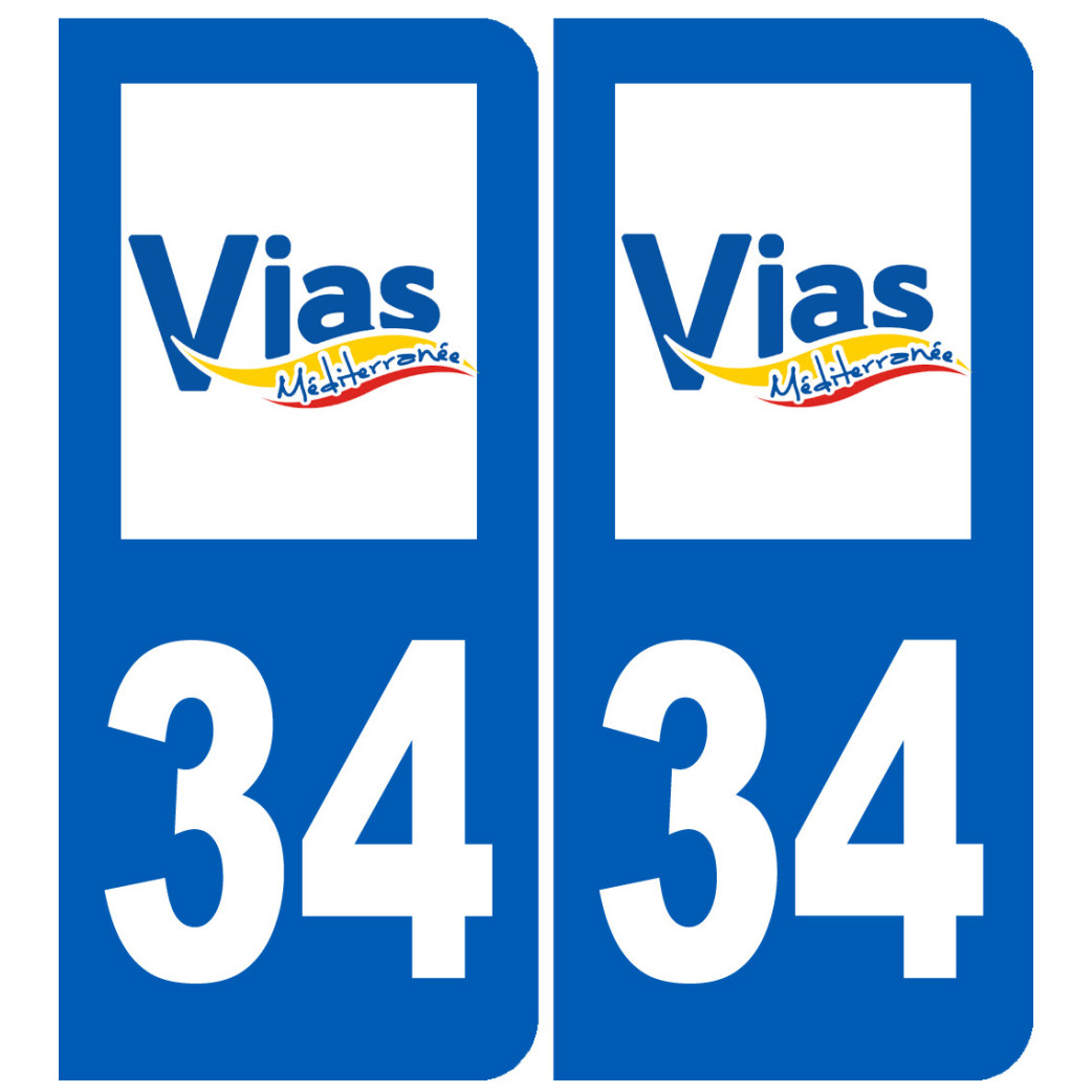 immatriculation 34 Vias - Sticker/autocollant