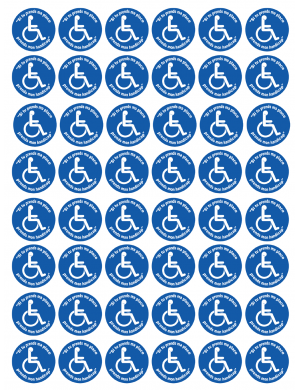 Si tu prends ma place, prends mon handicap - 48fois 2.5x2.5cm - Sticker/autocollant - 5cm - Sticker/autocollant