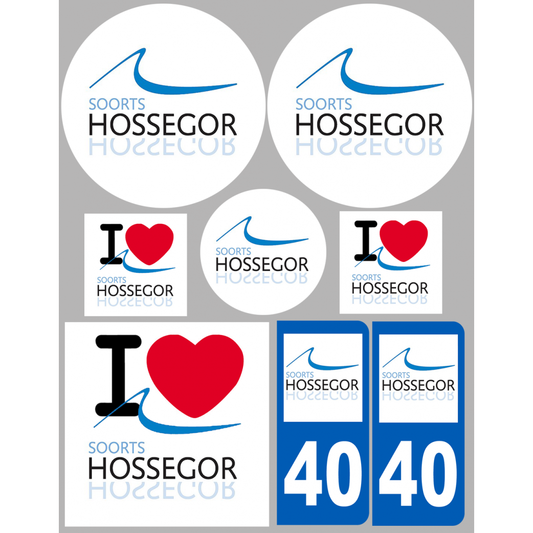 Hossegor 40 (8 autocollants variés) - Sticker/autocollant