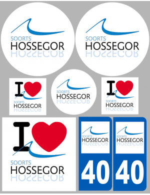Hossegor 40 (8 autocollants variés) - Sticker/autocollant