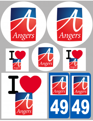 Angers 49 (8 autocollants variés) - Sticker/autocollant
