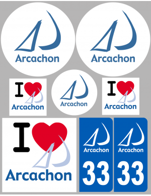 Arcachon 33 (8 autocollants variés) - Sticker/autocollant