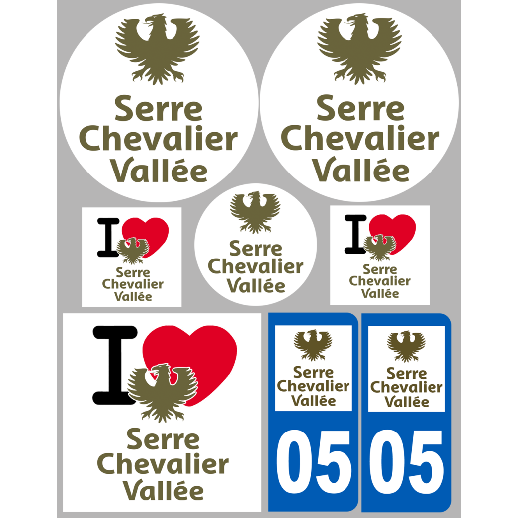 Serre-Chevalier 05 (8 autocollants variés) - Sticker/autocollant