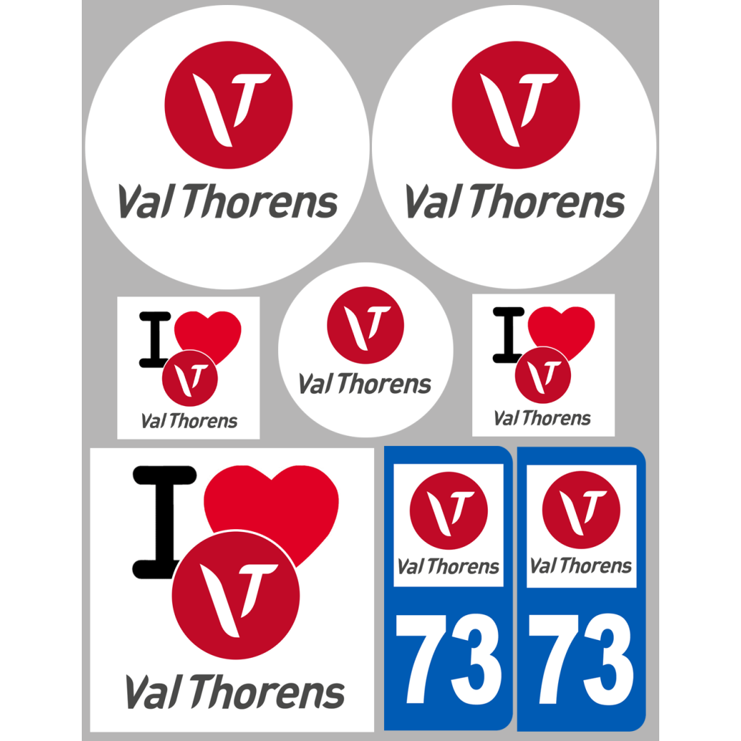 Val Thorens 73 (8 autocollants variés) - Sticker/autocollant
