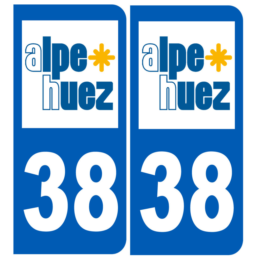 immatriculation Alpe d’Huez 38 - Sticker/autocollant