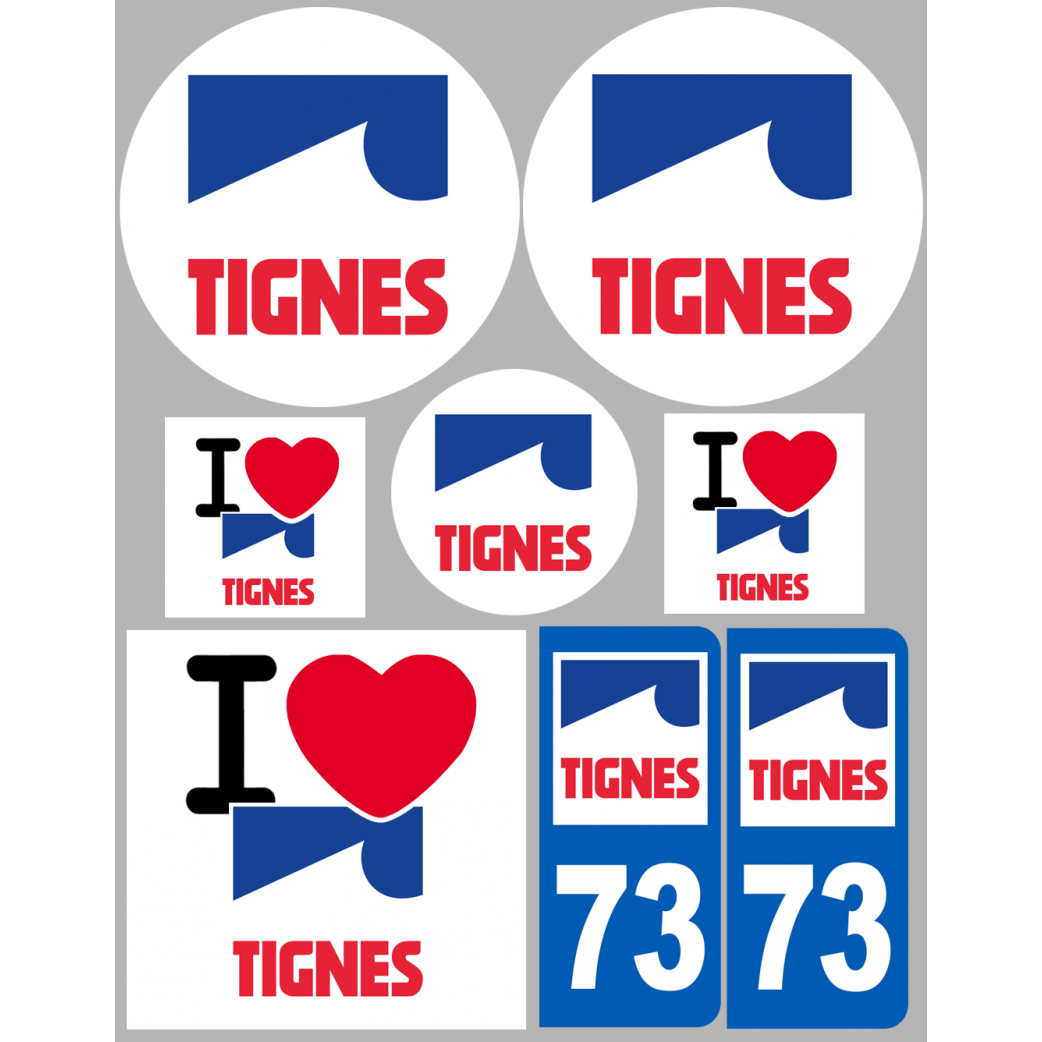 Tignes 73 (8 autocollants variés) - Sticker/autocollant