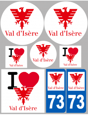 Val d’Isère 73 (8 autocollants variés) - Sticker/autocollant