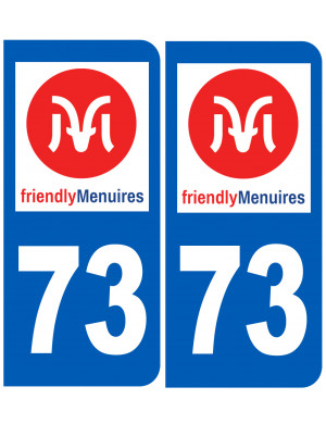 immatriculation Les Menuires 73 (2fois 10,2x4,6cm) - Sticker/autocollant