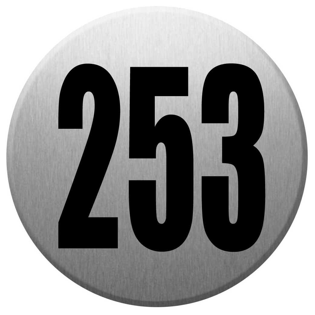 numéroderue253 - gris brossé 10x10cm - Sticker/autocollant