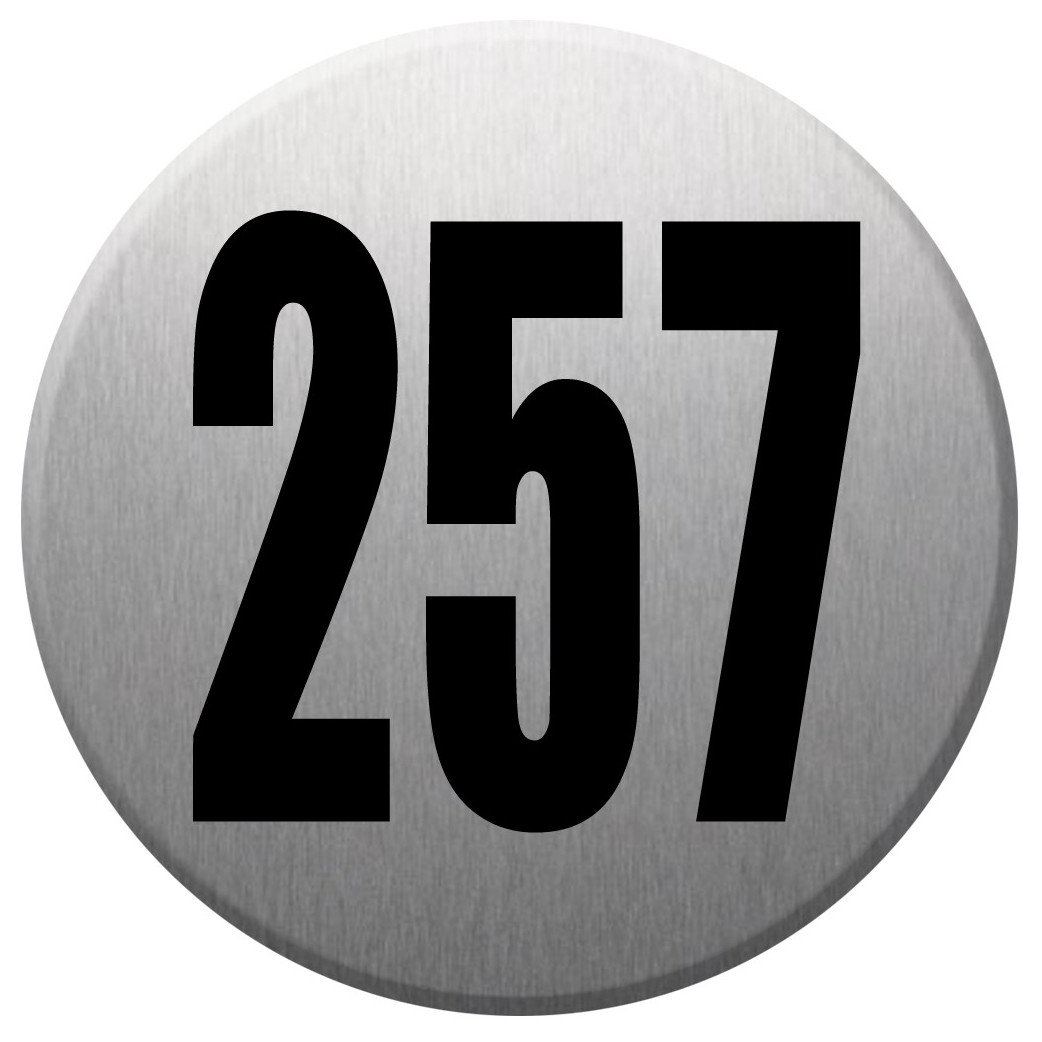 numéroderue257 - gris brossé 10x10cm - Sticker/autocollant