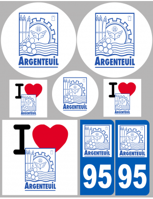 Argenteuil - 8 autocollants variés - Sticker/autocollant