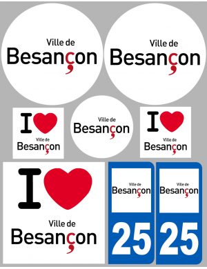 Besançon - 8 autocollants variés - Sticker/autocollant