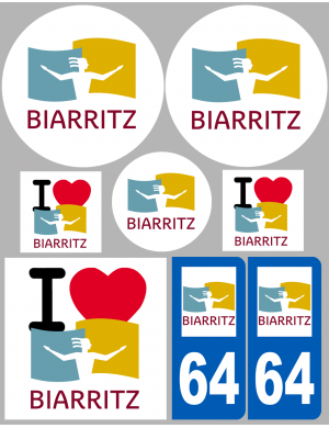 Biarritz - 8 autocollants variés - Sticker/autocollant