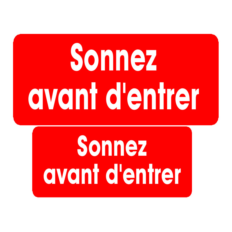 Stickers / autocollants série Sonnez avant d'entrer