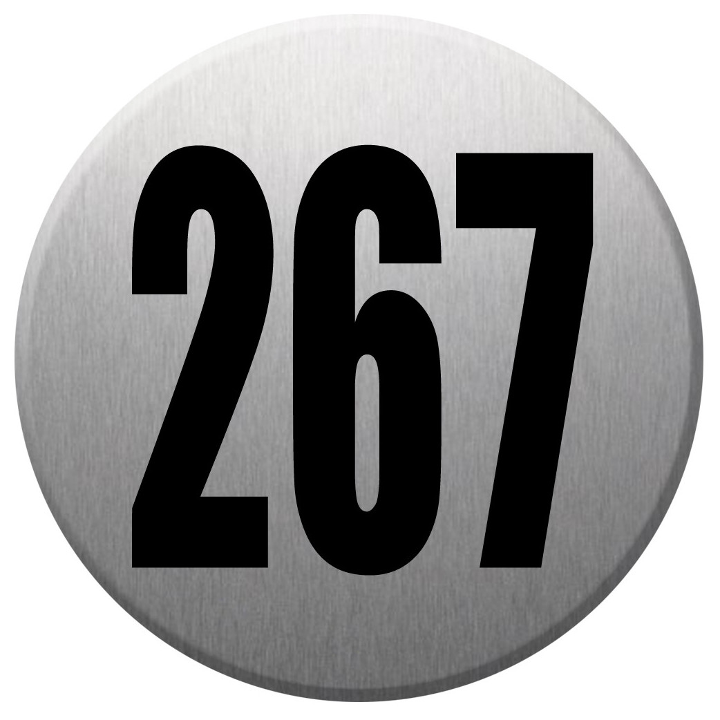 numéroderue267 - gris brossé 10x10cm - Sticker/autocollant