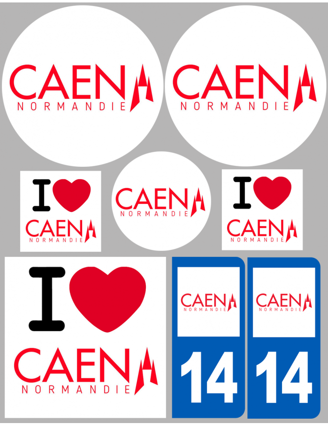 Caen - 8 autocollants variés - Sticker/autocollant Caen - 8 autocollants variés - Sticker/autocollant