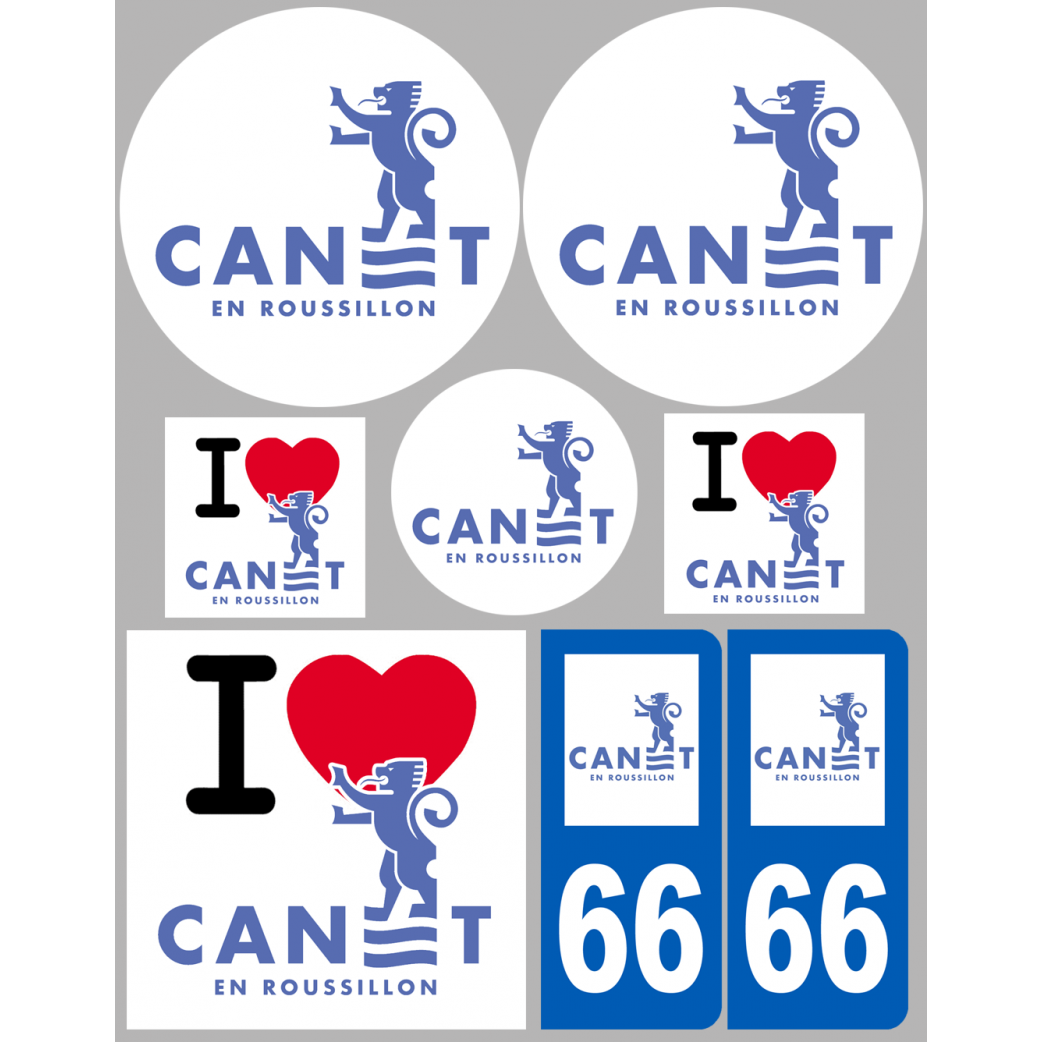 Canet - 8 autocollants variés - Sticker/autocollant