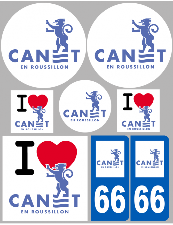 Canet - 8 autocollants variés - Sticker/autocollant Canet - 8 autocollants variés - Sticker/autocollant