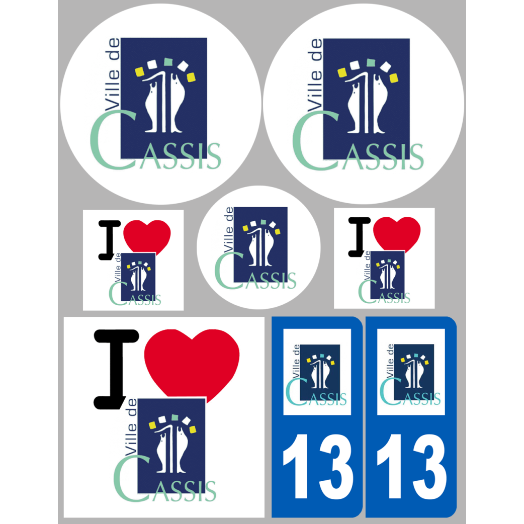 Cassis - 8 autocollants variés - Sticker/autocollant
