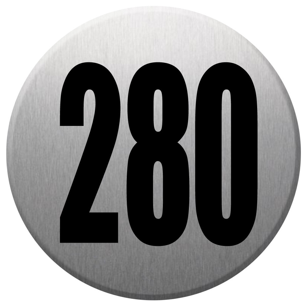numéroderue280 - gris brossé 10x10cm - Sticker/autocollant