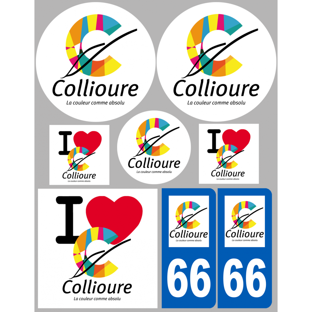 Collioure - 8 autocollants variés - Sticker/autocollant