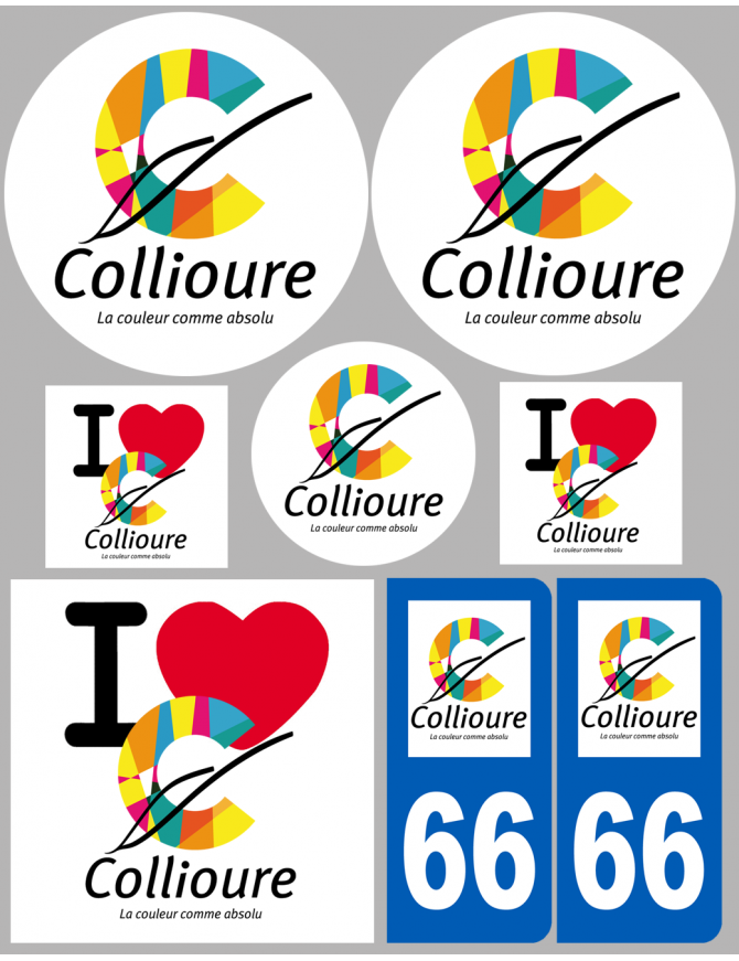 Collioure - 8 autocollants variés - Sticker/autocollant Collioure - 8 autocollants variés - Sticker/autocollant