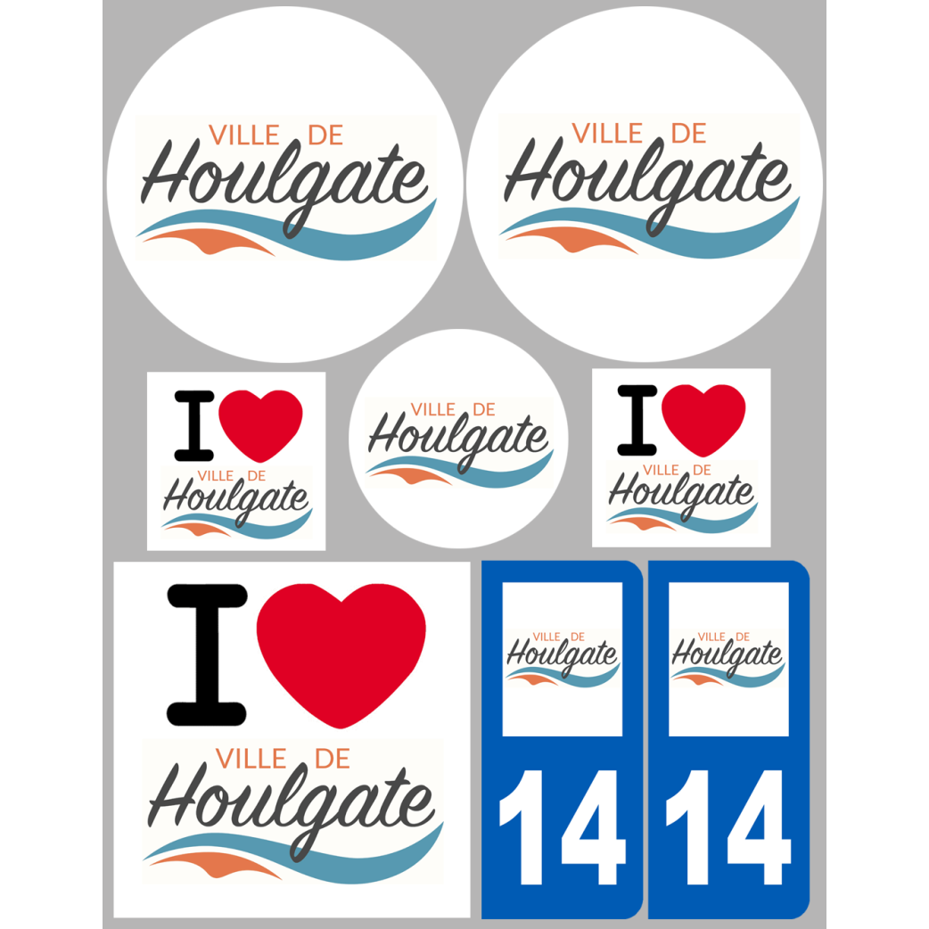 Houlgate - 8 autocollants variés - Sticker/autocollant