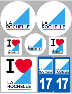 La Rochelle - 8 autocollants variés - Sticker/autocollant