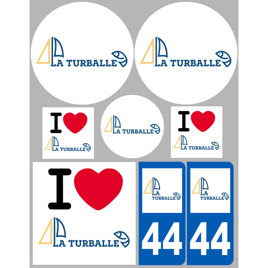 La Turballe - 8 autocollants variés - Sticker/autocollant
