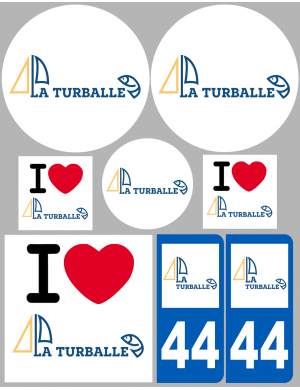 La Turballe - 8 autocollants variés - Sticker/autocollant