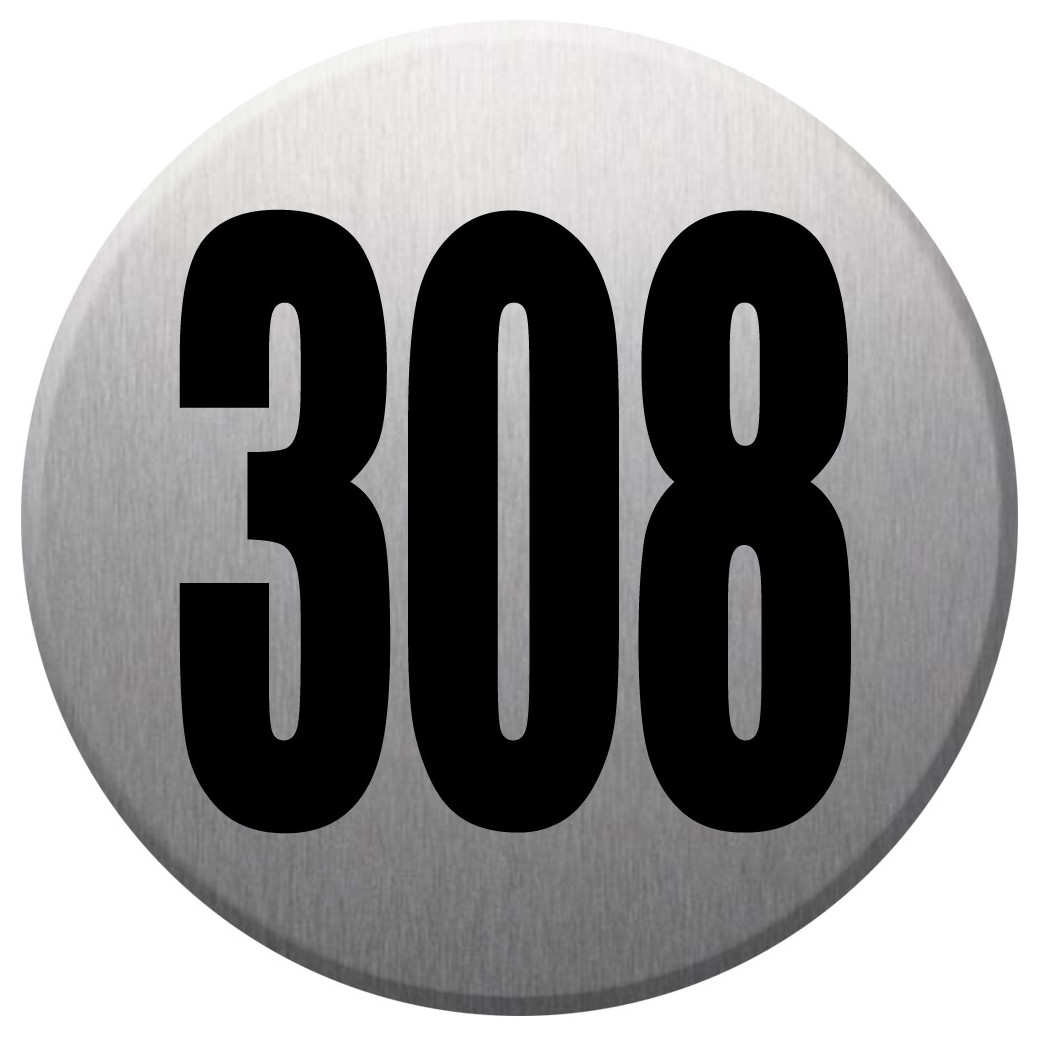 numéroderue308 - gris brossé 10x10cm - Sticker/autocollant