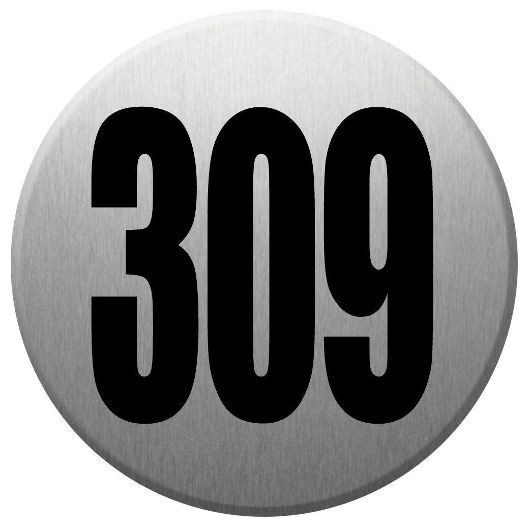 numéroderue309 - gris brossé 10x10cm - Sticker/autocollant