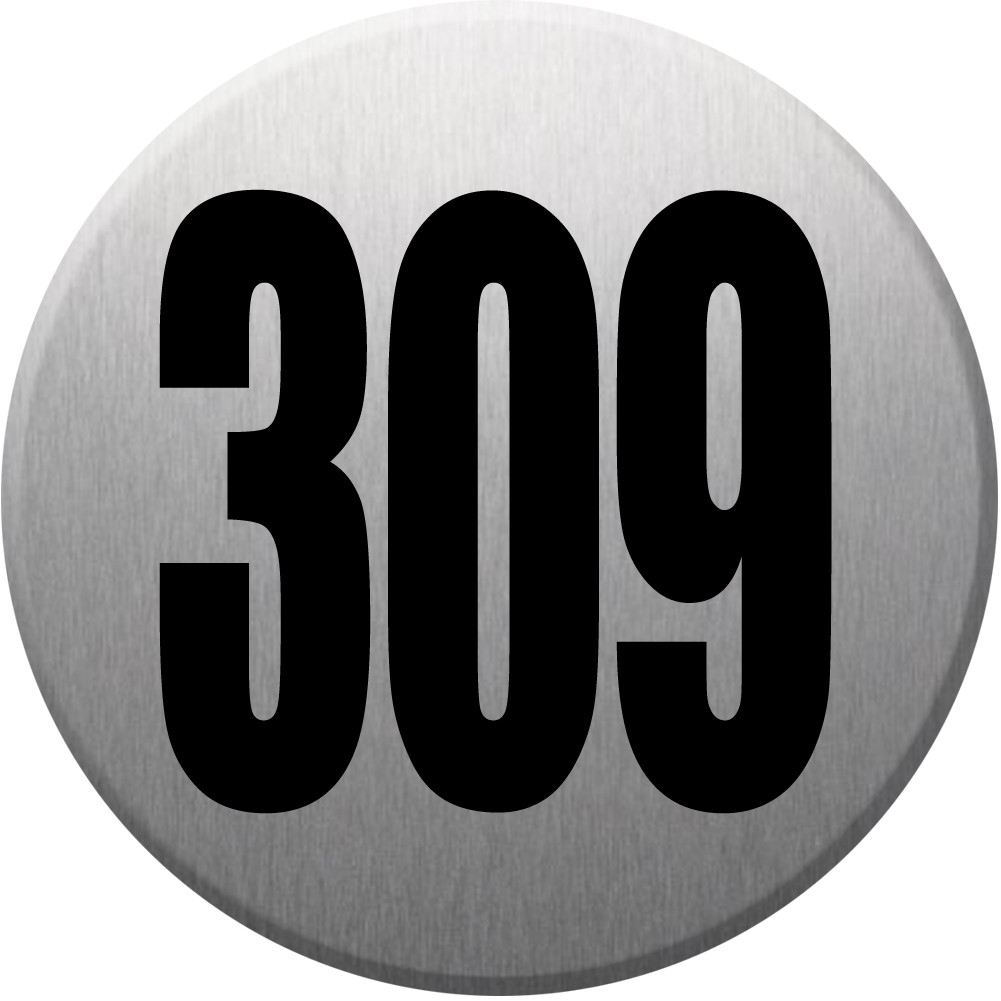 numéroderue309 - gris brossé 10x10cm - Sticker/autocollant