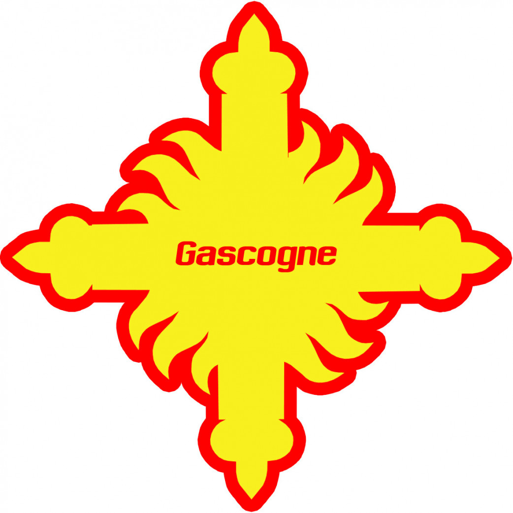 Croix Gascogne détourée - 10cm - Sticker/autocollant
