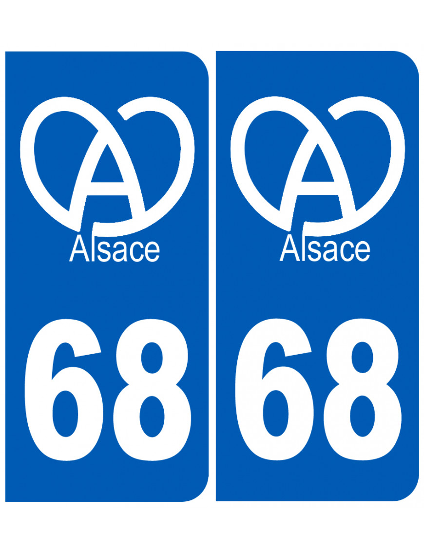 immatriculation 68 (Haut-Rhin) Alsace - Sticker/autocollant