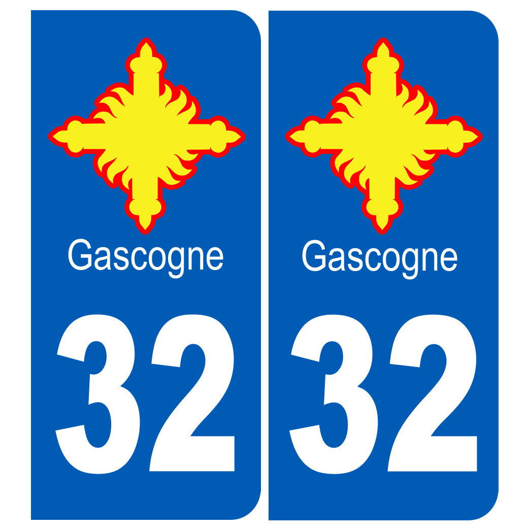 immatriculation Gascogne 32 Gers - Sticker/autocollant