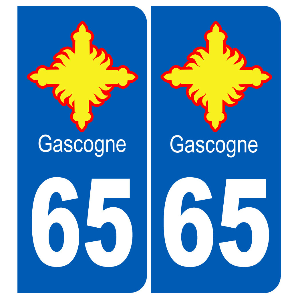 immatriculation Gascogne 65 Hautes-Pyrénées - Sticker/autocollant