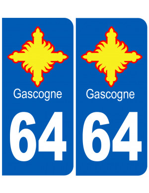 immatriculation Gascogne 64 Pyrénées-Atlantiques - Sticker/autocollant