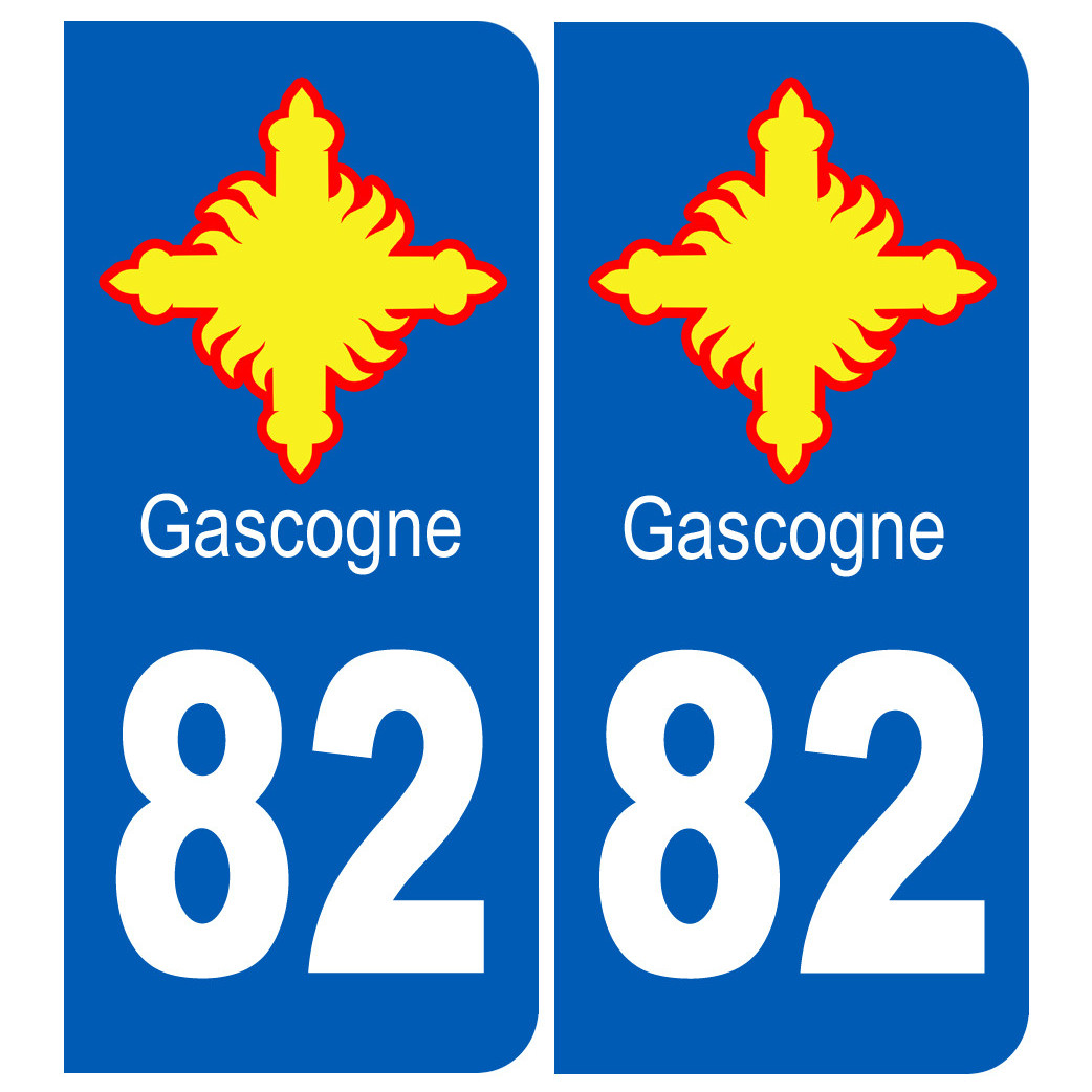 immatriculation Gascogne 82 Tarn-et-Garonne - Sticker/autocollant