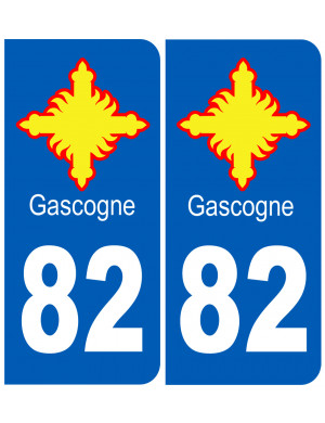 immatriculation Gascogne 82 Tarn-et-Garonne - Sticker/autocollant