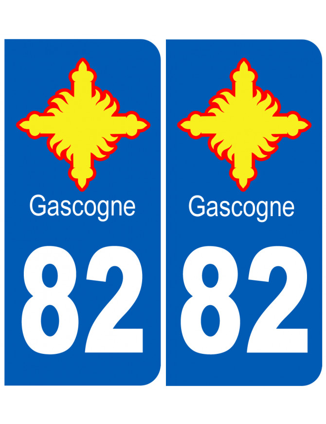 immatriculation Gascogne 82 Tarn-et-Garonne - Sticker/autocollant immatriculation Gascogne 82 Tarn-et-Garonne - Sticker/autocollant