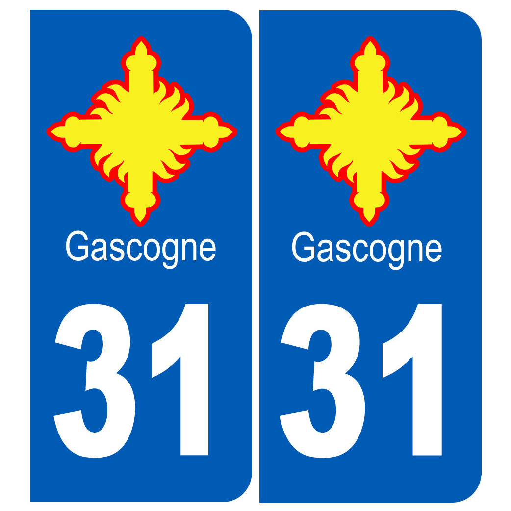 immatriculation Gascogne 31 Haute-Garonne - Sticker/autocollant