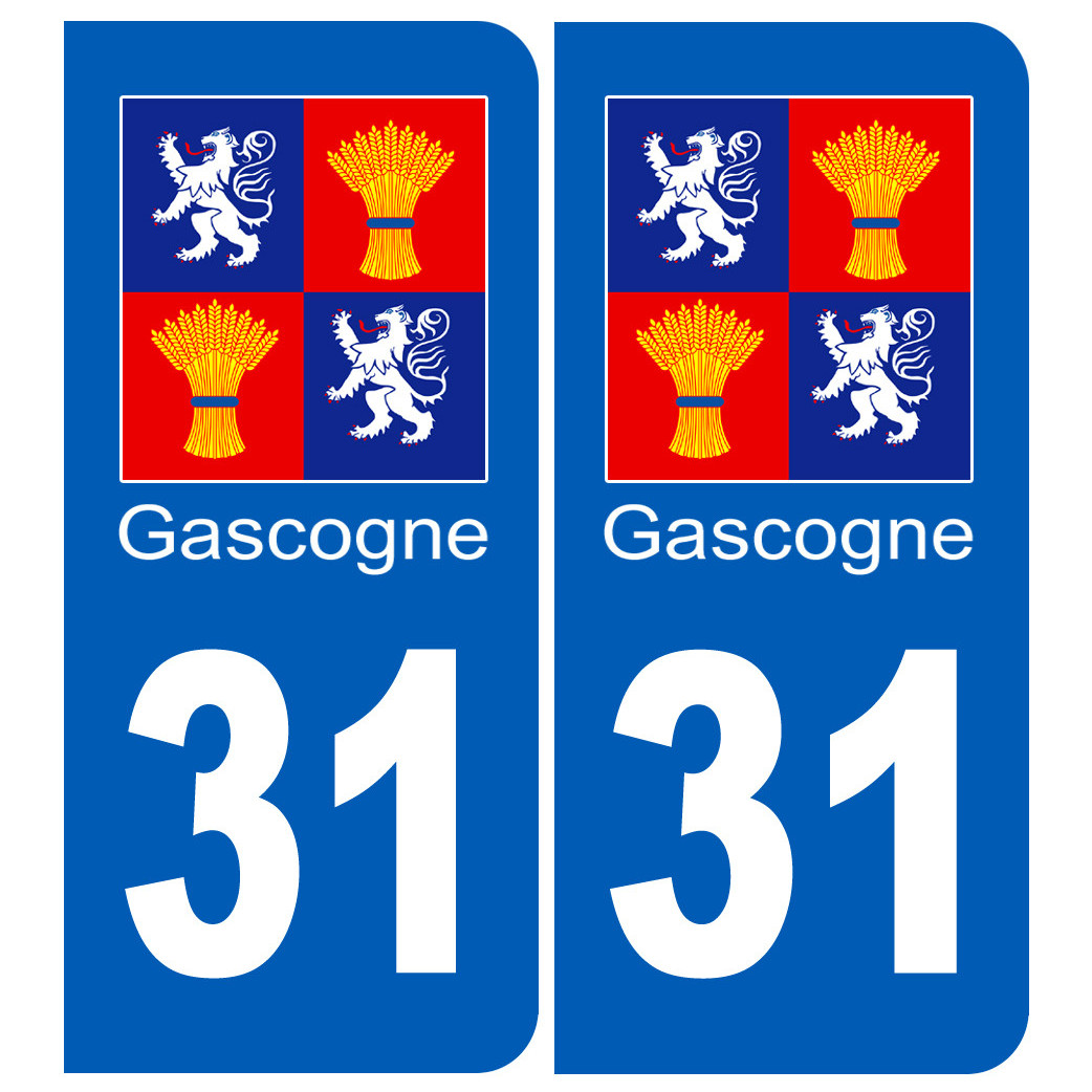 immatriculation Gascogne31 Haute-Garonne - Sticker/autocollant